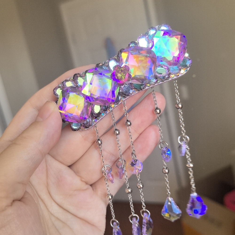 Handmade crystal hair clip